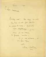 COCTEAU Jean (1889-1963), écrivain, Peintre Et Cinéaste, De L'Académie Française. - Altri & Non Classificati