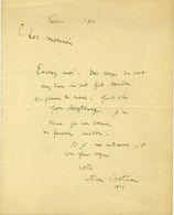 COCTEAU Jean (1889-1963), écrivain, Peintre Et Cinéaste, De L'Académie Française. - Autres & Non Classés