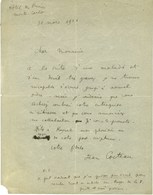 COCTEAU Jean (1889-1963), écrivain, Peintre Et Cinéaste, De L'Académie Française. - Other & Unclassified