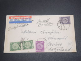 ISRAËL - Enveloppe De Jérusalem Pour Genève En 1954 , Affranchissement Plaisant - L 12394 - Covers & Documents