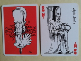 Le GISCARTE. 2 De Coeur. Agnés Sorel. 20 Siècles D Histoire Caricaturés Par Giscard (Président) - Playing Cards (classic)