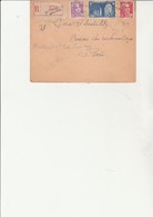 LETTRE RECOMMANDEE AFFRANCHIE N° 189 + PAIRE N° 284  CAD BARBEZIEUX - CHARENTE - ANNEE 1937 - 1921-1960: Modern Period