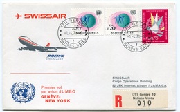 RC 6569 SUISSE SWITZERLAND 1971 1er VOL SWISSAIR GENEVE - NEW YORK USA FFC LETTRE COVER - Eerste Vluchten