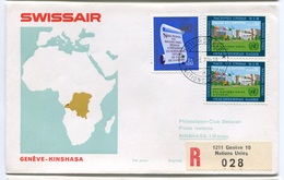 RC 6581 SUISSE SWITZERLAND 1970 1er VOL SWISSAIR GENEVE - KINSHASA KONGO FFC LETTRE COVER - Erst- U. Sonderflugbriefe