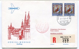 RC 6583 SUISSE SWITZERLAND 1967 1er VOL SWISSAIR ZURICH - MOSCOU RUSSIE FFC LETTRE COVER - Primi Voli