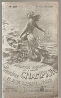 Bulletin Mensuel N°223 Du 25/11/1921 De La Maison Théodore Champion 13; Rue Drouot à Paris - Cataloghi Di Case D'aste