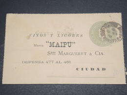 ARGENTINE - Entier Postal ( Carte Lettre ) Commerciale Sur Le Vin Pour Ciudad - L 12514 - Enteros Postales