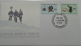 AAT  FDC 75th Anniversary South Magnetic Pole Expedition- Davis 1/02/85 - FDC