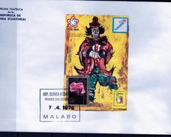 Guinea Equat. 1976, 200th American Indipendence, Clown, Rose, BF In FDC - Unabhängigkeit USA