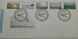 AAT ANTARCTIC SCENES SERIES 3  On 3  FDC Davis 11/87 , Mawson 01/88 , Casey 01/88 - Lettres & Documents