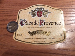 Etiquette De Vin «COTES DE PROVENCE - VADELLOU - Ets GUEUTIER (35)» - Rosés