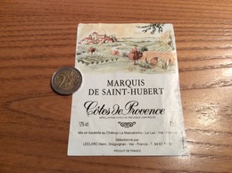 Etiquette De Vin «COTES DE PROVENCE - MARQUIS DE SAINT-HUBERT - Château La Mascaronne Le Luc (83)» - Rosés