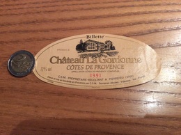 Etiquette De Vin «COTES DE PROVENCE - Château La Gordonne - Billette CSM DOMAINES VITICOLES VIDAUBAN (83)» - Rosés