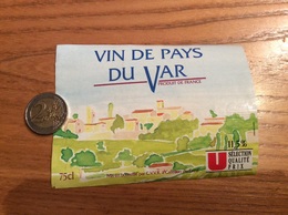 Etiquette « VIN DE PAYS DU VAR - Système U - CVVR Castillon Du Gard (30)» - Rosés