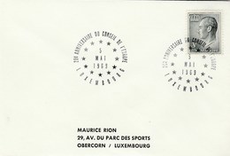 1969 Luxembourg COUNCIL OF EUROPE 20th ANNIV EVENT COVER Stamps European - Lettres & Documents