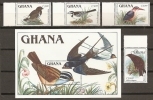 AVES - GHANA 1989 - 1022/25+H142 - MNH ** - Hirondelles