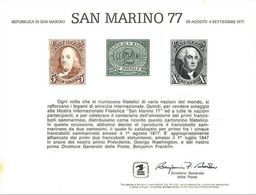 STATI UNITI - USA - 1977 - Mint Souvenir Card - San Marino '77 - Cartes Souvenir