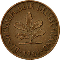 Monnaie, République Fédérale Allemande, 2 Pfennig, 1961, Karlsruhe, TTB - 2 Pfennig