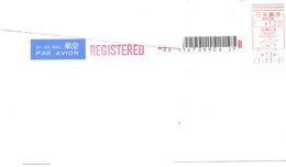 2001. Japan, The Letter Sent By Registered Air-mail Post To Moldova - Lettres & Documents