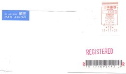 2001. Japan, The Letter Sent By Registered Air-mail Post To Moldova - Briefe U. Dokumente