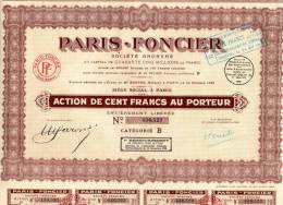 Action , PARIS - FONCIER , 100 Francs , Paris , Catégorie B , , Frais Fr : 1.95€ - Sonstige & Ohne Zuordnung