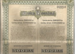 Action De 500 Lei , ASTRA ROMANA , 1930 , Frais Fr : 1.50€ - Sonstige & Ohne Zuordnung