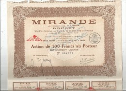 Action De 100 Francs , 1930 , MIRANDE , Ancienne Maison Doucet , Paris , Frais Fr : 1.50€ - Autres & Non Classés