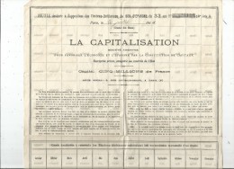 Feuille Destinée à L'apposition Des Timbres Quittances Du Bon D'épargne De 33 Ans , LA CAPITALISATION , 1914 - Autres & Non Classés