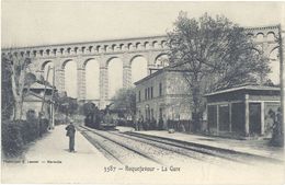 Delcampe - Cpa 13 – Roquefavour – La Gare  ( Train ) - Roquefavour