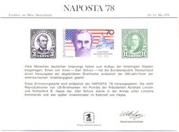 STATI UNITI - USA - 1978 - Mint Souvenir Card - Naposta '78 - Cartes Souvenir