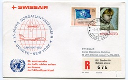 RC 6612 SUISSE SWITZERLAND 1972 1er VOL SWISSAIR GENEVE - NEW YORK USA FFC LETTRE COVER - Premiers Vols