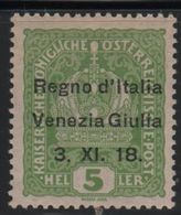 1918 Francobolli D'Austria Venezia Giulia Terre Redente 5 H. MLH - Trentino