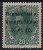 1918 Francobolli D'Austria Venezia Giulia Terre Redente 20 H. MLH - Trento