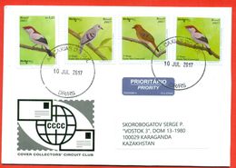 Brasil 2017.Envelope Passed The Mail. Birds. - Brieven En Documenten