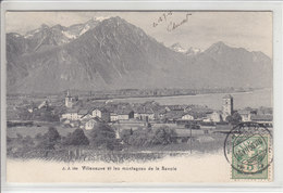 VILLENEUVE - VUE SUR LA GARE ET MONTAGNE - DOS UNIQUE - 16.07.06 - Villeneuve