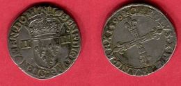 § 1/4 FRANC 1590 T   ( C 1487) TB 85 - 1574-1589 Henry III