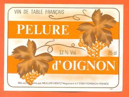 étiquette Vin De Table Rosé Pelure D'oignon Muller Hentz à 57601 -12°/° 75 Cl - Rosé (Schillerwein)