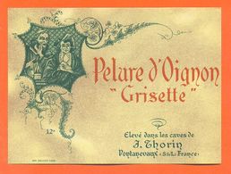 étiquette Ancienne Vin De Table Rosé Pelure D'oignon Grisette J Thorin à Pontanevaux - 12°/° 75 Cl - Rosés