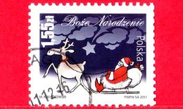 POLONIA - POLSKA - Usato - 2011 - Natale - Christmas - Babbo Natale Su Slitta E Renna - 1.55 - Oblitérés