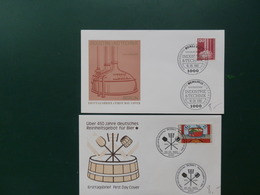 KARTONNEN DOOS A/LOT 109   2 FDC  ALLEMAGNE - Biere