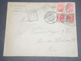 DANEMARK - Enveloppe Commerciale En Recommandé De Copenhague Pour Paris En 1900 -  L 12634 - Brieven En Documenten