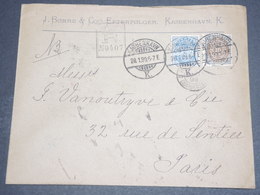 DANEMARK - Enveloppe Commerciale En Recommandé De Copenhague Pour Paris En 1899 -  L 12638 - Cartas & Documentos