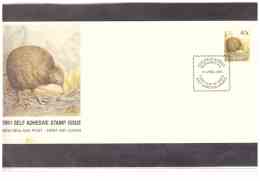 NZFDC100  -   WANGANUI    17.4.1991     /    FDC    YT. Nr.  1108   "   KIWI ISSUE  SELF ADHESIVE " - Kiwi's