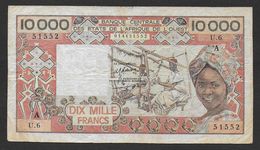 COTE D'IVOIRE  ( Lettre A)  - Billet De 10000 Francs - Elfenbeinküste (Côte D'Ivoire)