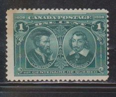 CANADA Scott # 97 MH - Cartier & Champlain - Stained Top Left - Unused Stamps