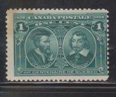 CANADA Scott # 97 MH - Cartier & Champlain - Stained Top Left - Ungebraucht