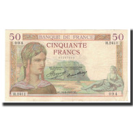France, 50 Francs, 1935-08-14, TTB, Fayette:17.14, KM:81 - 50 F 1934-1940 ''Cérès''