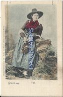 85297 SWITZERLAND TUX COSTUMES WOMAN WITH A BASKET OF EGGS POSTAL POSTCARD - Egg