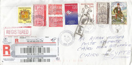 Lettre Recommandée D'Andorre Adressée En Egypte, Avec Retour, Et Cachets Du Caire Au Verso - Covers & Documents