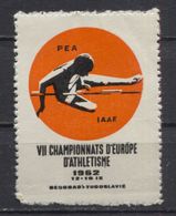 Yugoslavia 1962, Athletics, European Championship In Belgrade, Cinderella, Additional, Sport, PEA, In French - Nuovi
